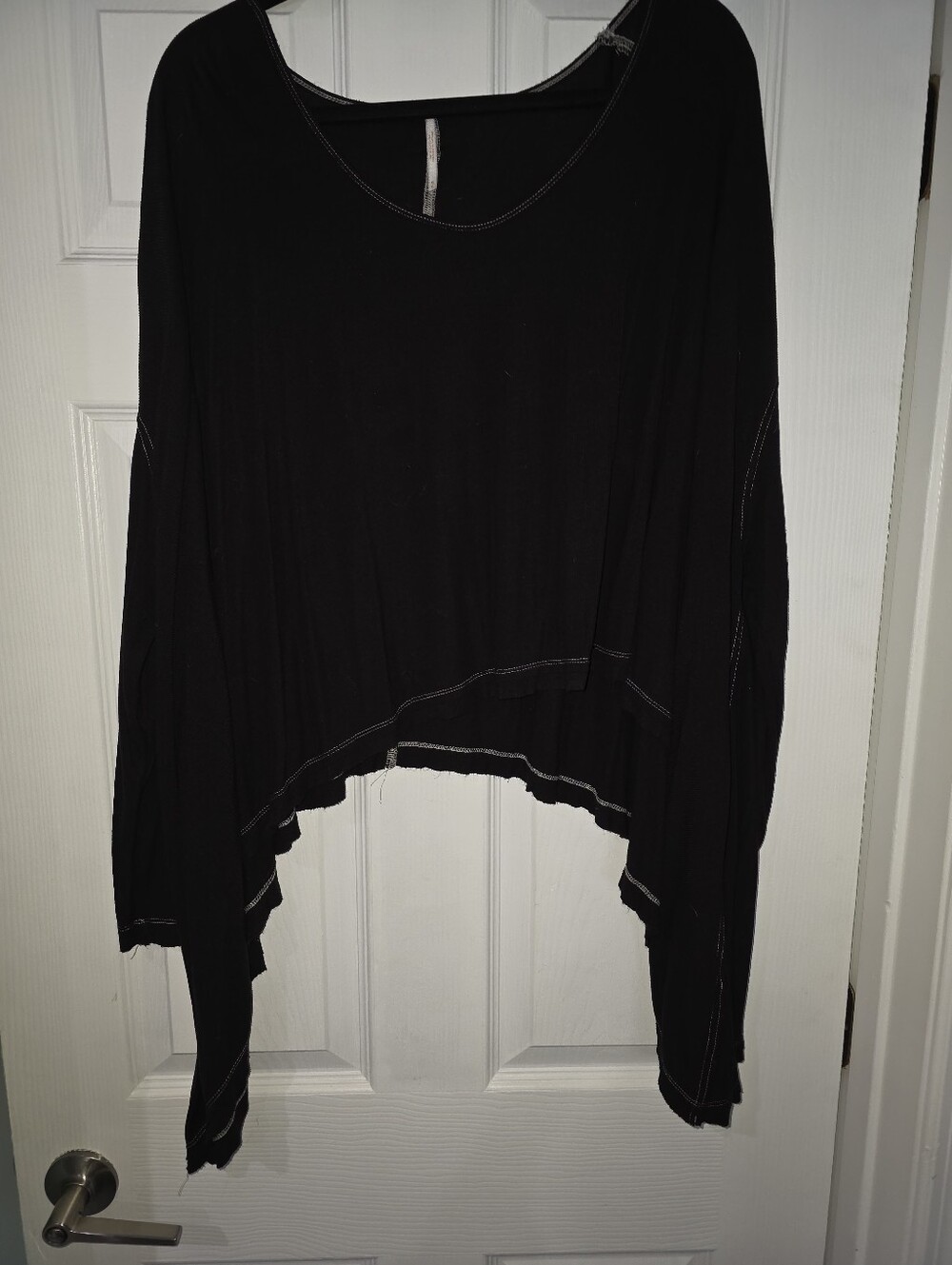 Free People Black Women's Long Sleeve Scoop Neck Top
